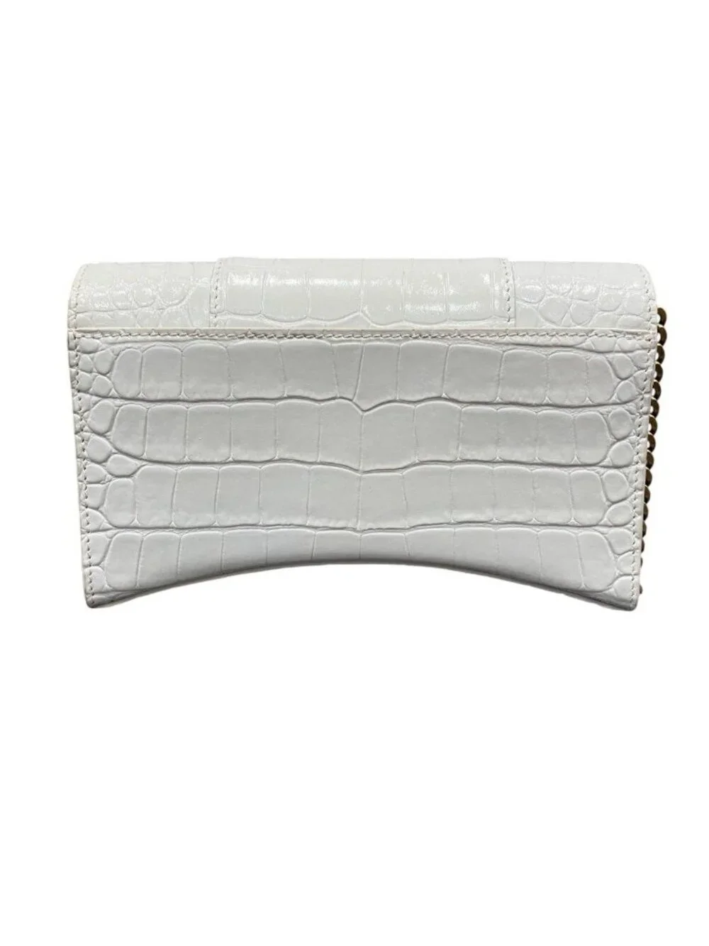 Balenciaga Hourglass Chain Wallet Shoulder Bag Leather